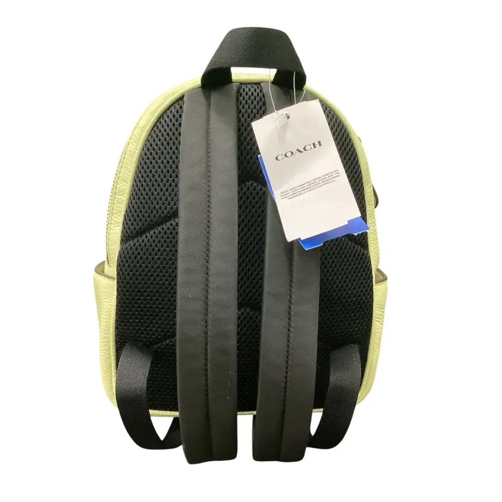 NWT Coach Backpack Women’s One Size Mini Court Backpack Leather Pale Lime Green